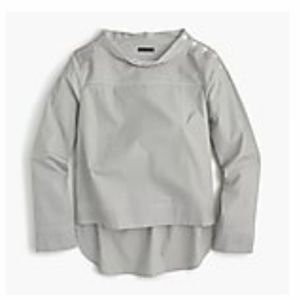 Olive striped J. Crew funnel neck shirt